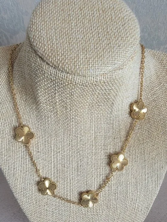 Designer Inspired Gold Tone Necklace Set - Picture 3 of 4